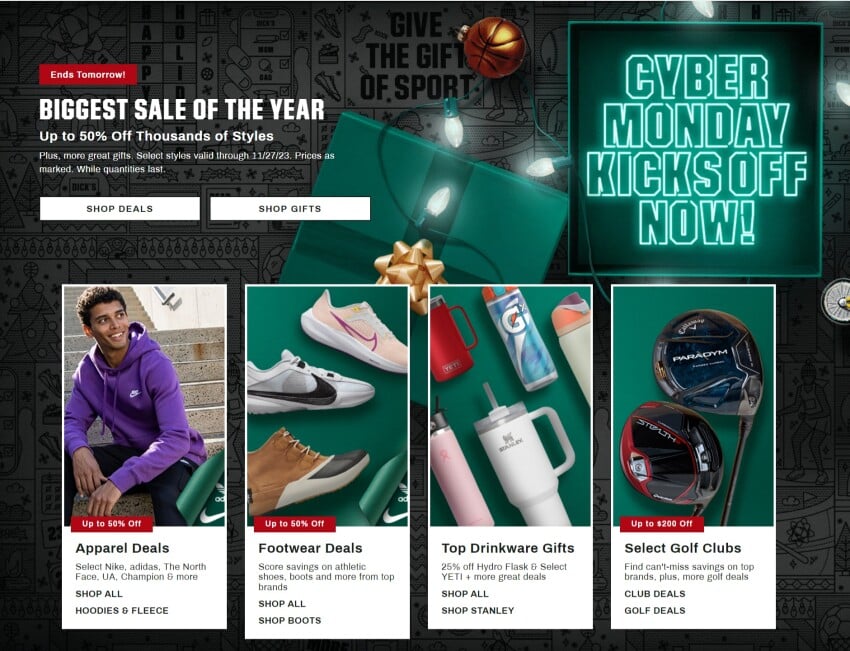 Dick's Sporting Goods Cyber Monday 2023 - Page 1