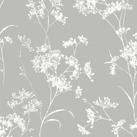 LILLIAN AUGUST 30.75 sq. ft. Luxe Haven Alloy Floral Mist Vinyl Peel and Stick Wallpaper Roll