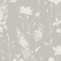 Laura Ashley Dragonfly Garden Steel Non Woven Unpasted Removable Wallpaper