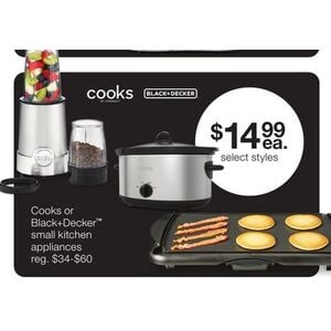 Cooks or Black+Decker Small Kitchen Appliances for $14.99 Each