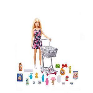 BARBIE Supermarket Shopping Doll Playset with Accessories Shopping Cart