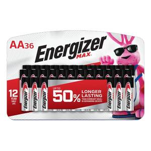 Energizer MAX AA Batteries (36 Pack), Double A Alkaline Batteries