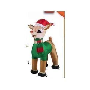 3.5-ft LED Pre-Lit Inflatable Rudolph
