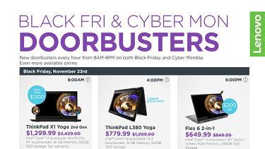 Lenovo's Black Friday and Cyber Monday 2018 Ad is Posted